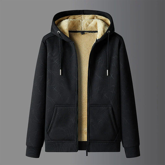 Mads – sherpa-lined hoodie jacket with zipper and drawstring hood