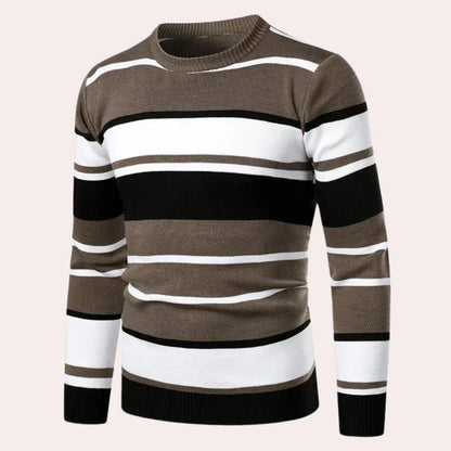 Meliko - afslappet stribet sweater til mænd