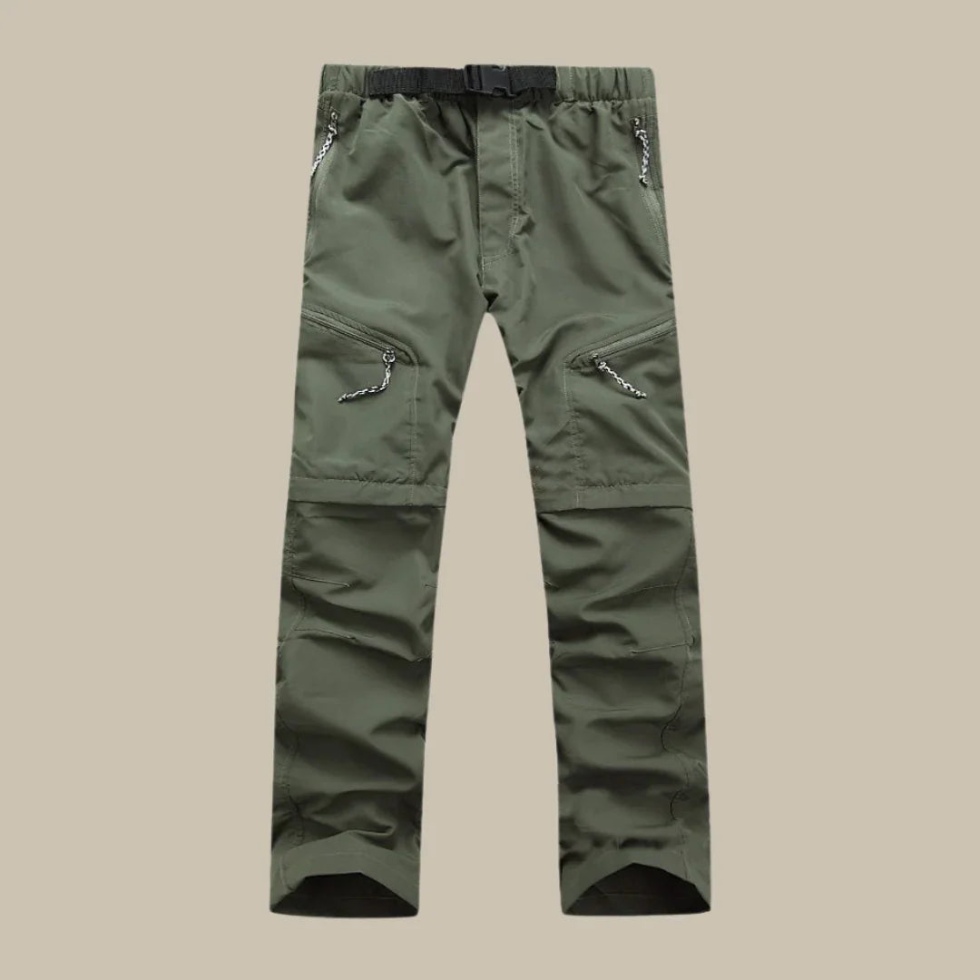 Men's zip-off pants with elastic waistband – convertible outdoor pants