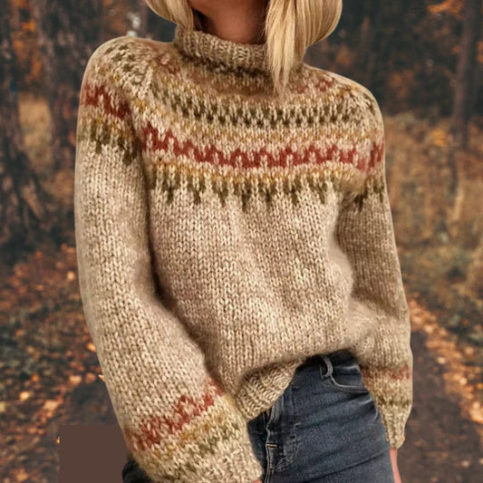 Willow – women's nordic knit sweater with winter pattern