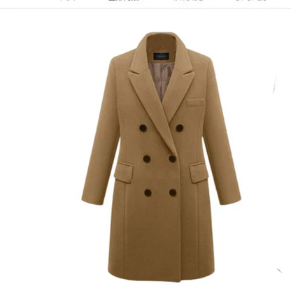 Women's stylish winter trench coat – elegant, long cut