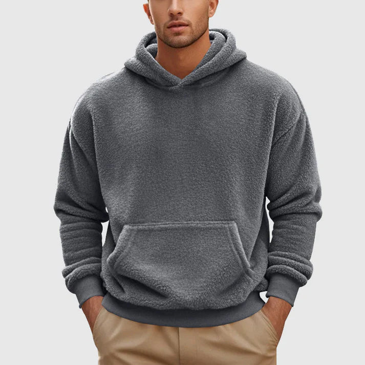 Kai – fleece hoodie with kangaroo pocket and ribbed cuffs