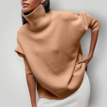 Women's plus-size roll-neck sweater – warm knit for autumn & winter
