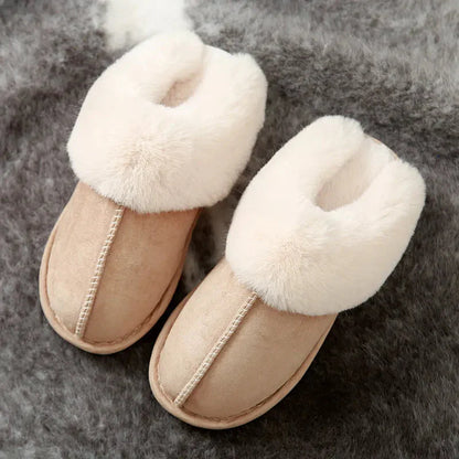 Women's slippers with fur trim – cozy loungewear style