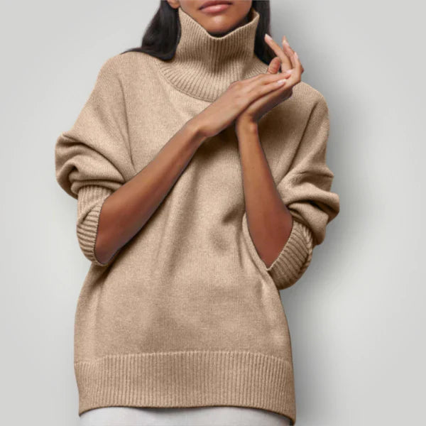 Women's plus-size roll-neck sweater – warm knit for autumn & winter