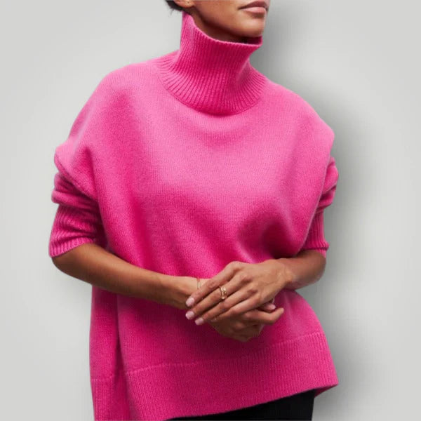 Women's plus-size roll-neck sweater – warm knit for autumn & winter