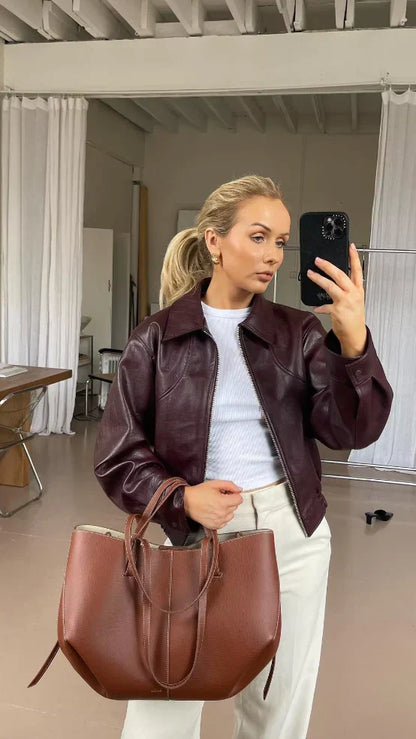 Anna -klassisk bordeaux jakke