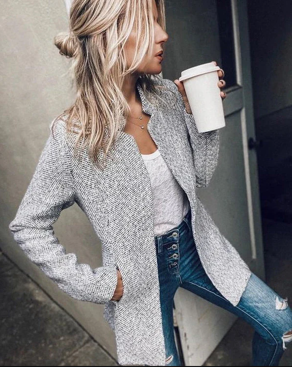 Bonnie - afslappet blazer med lange ærmer