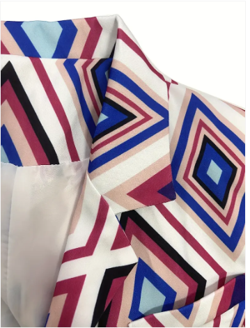 Teen blazer med geometrisk mønster
