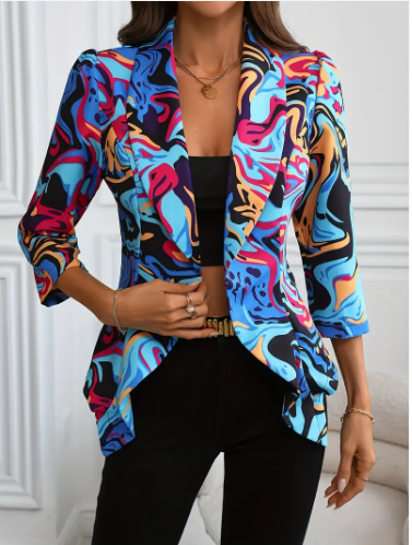 Susannah - livlig blazer med abstrakt print