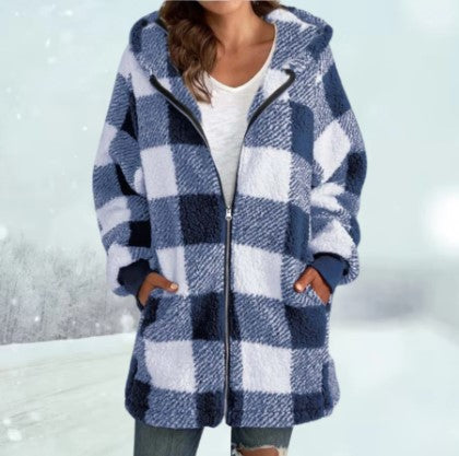 Heidi | Cozy checked hooded jacket winter 2025