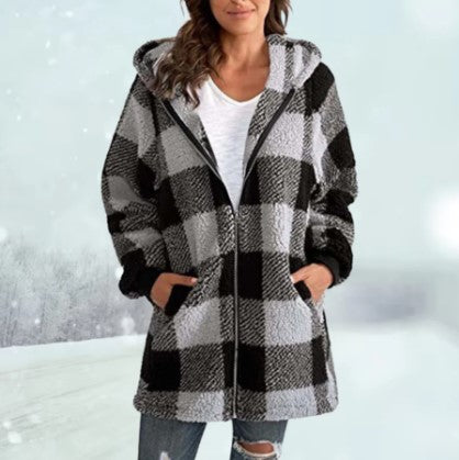 Heidi | Cozy checked hooded jacket winter 2025
