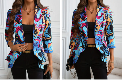 Susannah - livlig blazer med abstrakt print