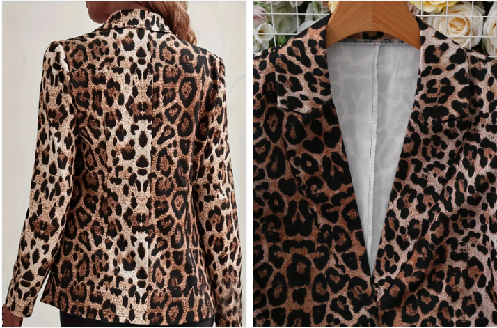 Elegant scarlett blazer med leopardprint