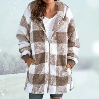 Heidi | Cozy checked hooded jacket winter 2025