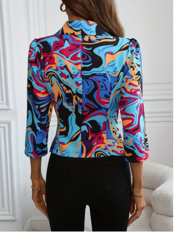 Susannah - livlig blazer med abstrakt print