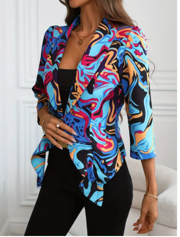 Susannah - livlig blazer med abstrakt print