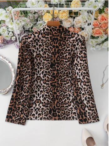 Elegant scarlett blazer med leopardprint