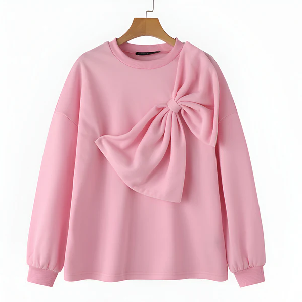 Sibille | stilfuld sweatshirt med sløjfe