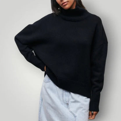 Women's plus-size roll-neck sweater – warm knit for autumn & winter