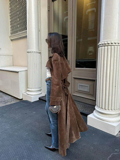 Farnza - ruskind trenchcoat