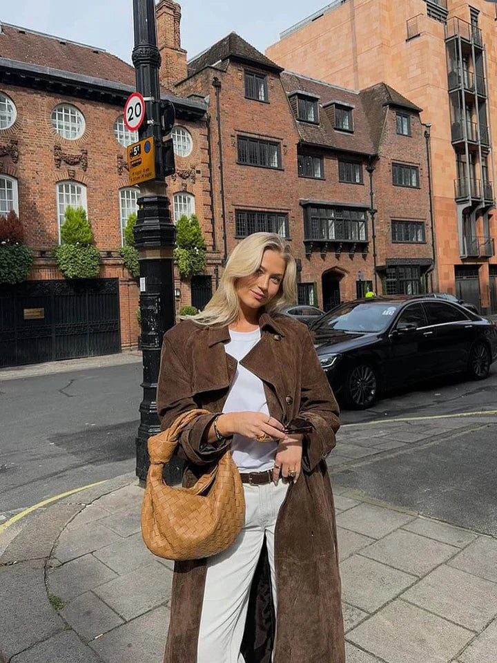 Farnza - ruskind trenchcoat