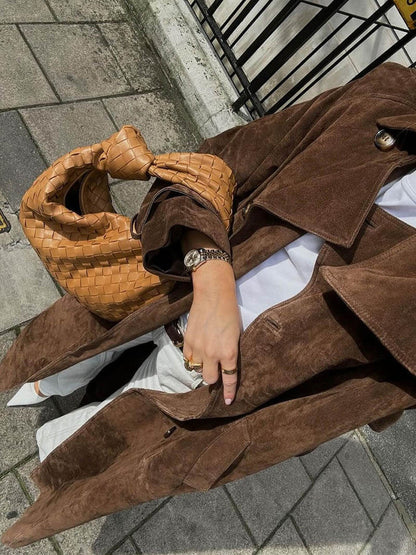 Farnza - ruskind trenchcoat