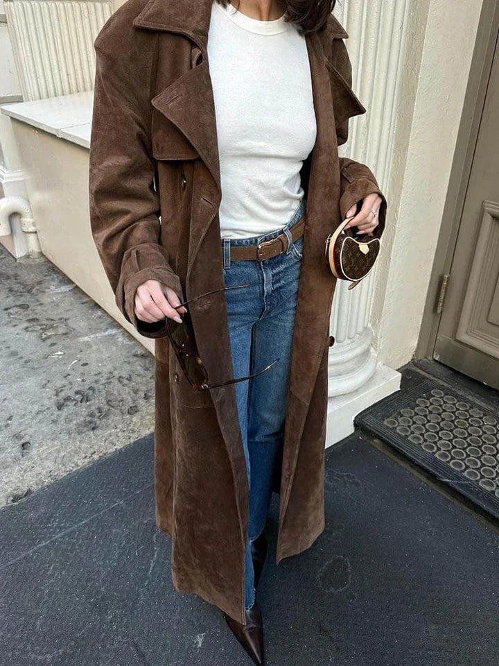 Farnza - ruskind trenchcoat