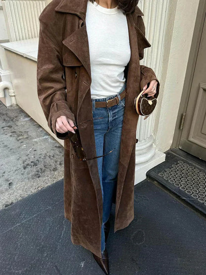 Farnza - ruskind trenchcoat