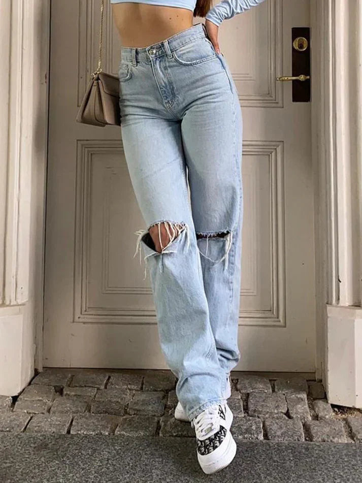 Raelyn - moderigtige ripped jeans til kvinder