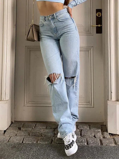 Raelyn - moderigtige ripped jeans til kvinder