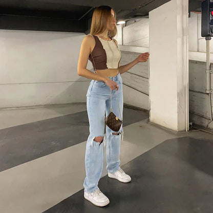 Raelyn - moderigtige ripped jeans til kvinder
