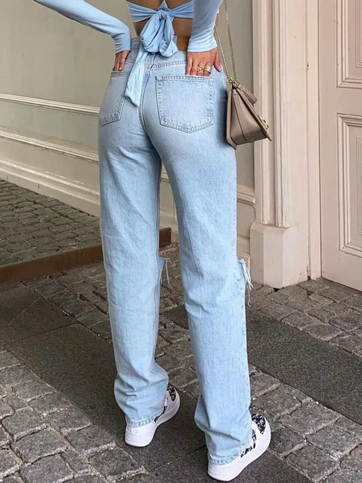 Raelyn - moderigtige ripped jeans til kvinder