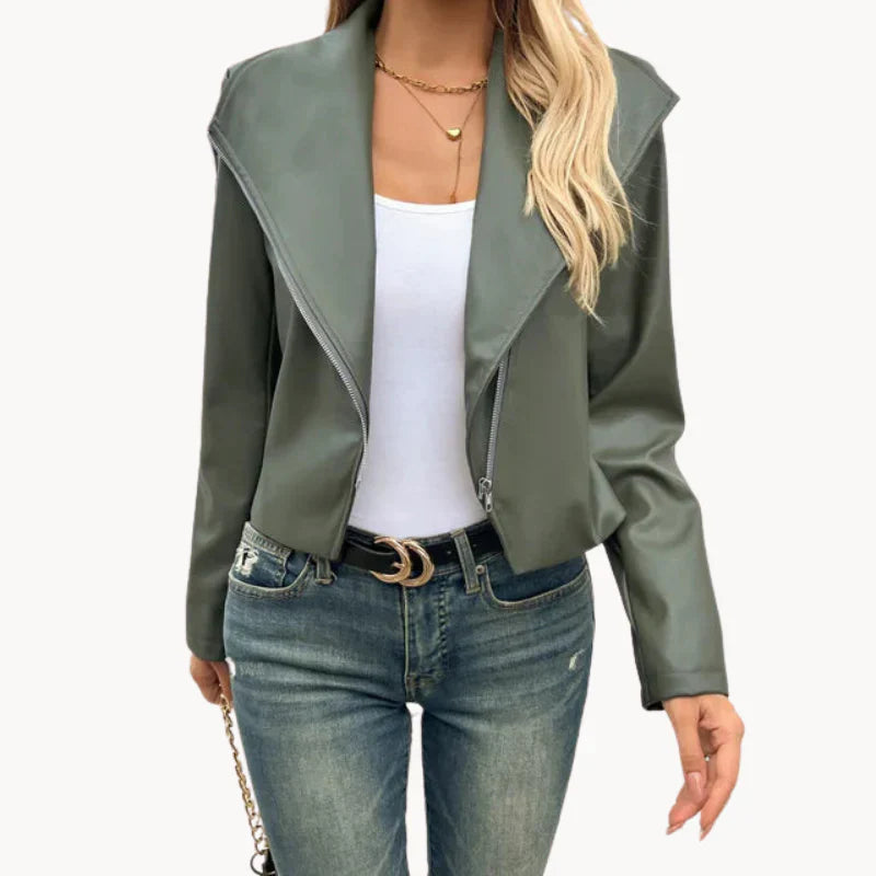 Teodora - elegant olivengrøn damefrakke