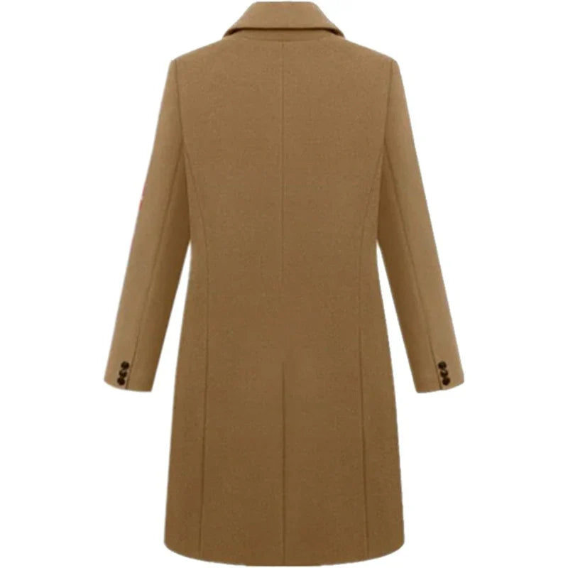 Women's stylish winter trench coat – elegant, long cut