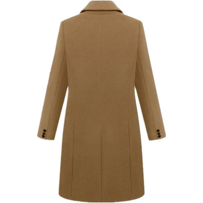 Women's stylish winter trench coat – elegant, long cut