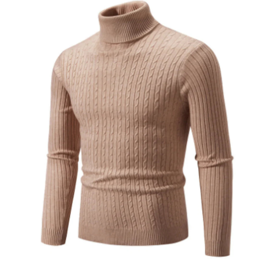 Stylish roll-neck knit sweater for men – warm winter knit