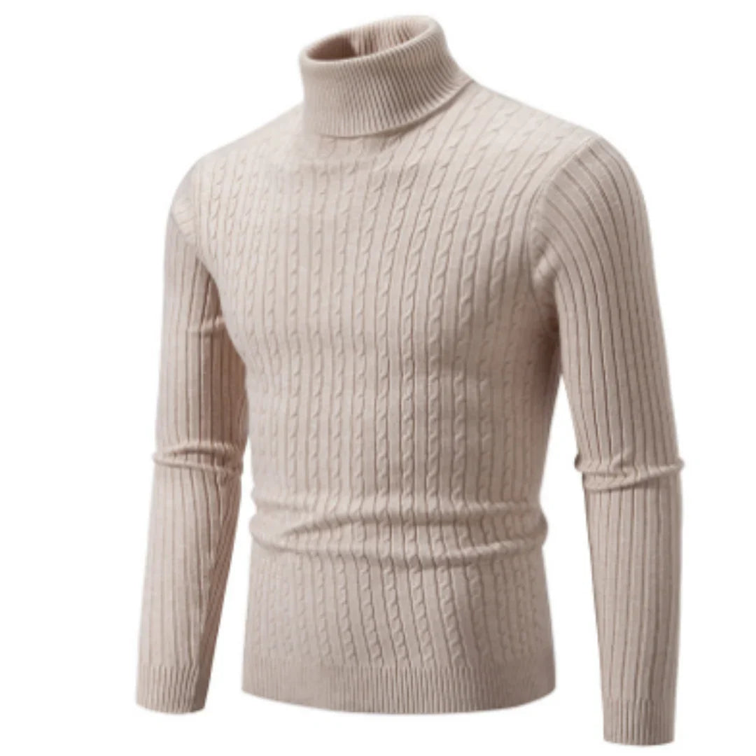 Stylish roll-neck knit sweater for men – warm winter knit