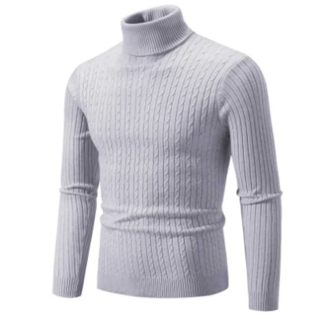 Stylish roll-neck knit sweater for men – warm winter knit