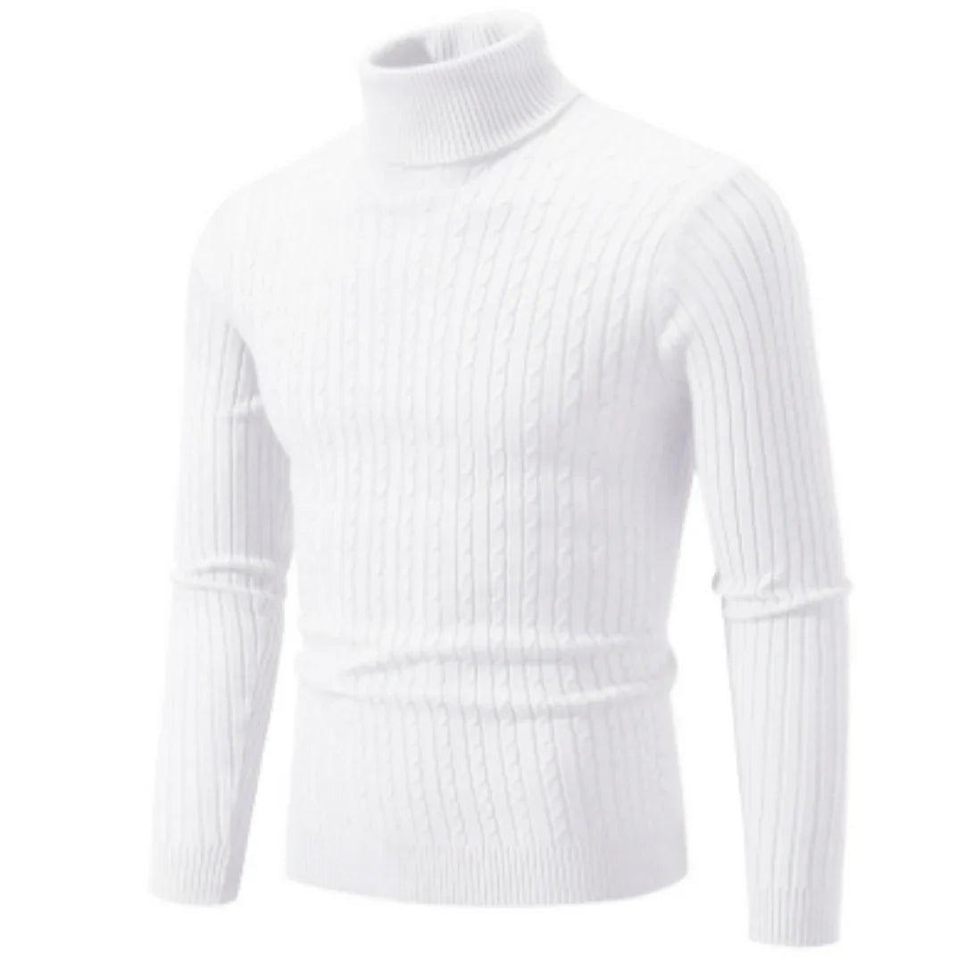 Stylish roll-neck knit sweater for men – warm winter knit