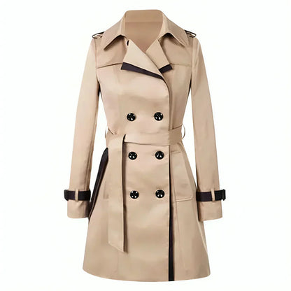 Women's winter trench coat with belt - casual style with warmth