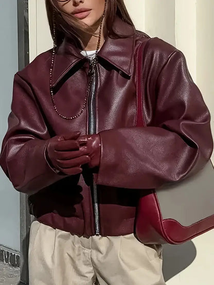 Cassidy – stilfuld, oversize læderjakke
