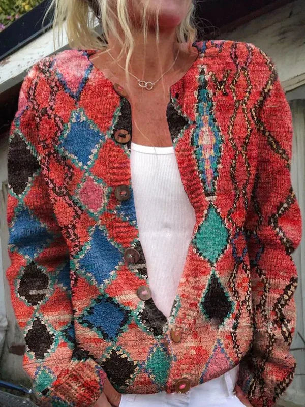 Celia – cardigan with floral details for elegant outfits