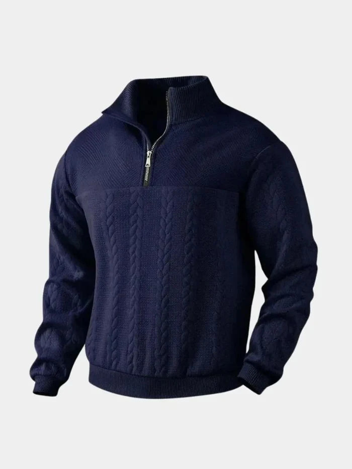 Dirk – classic quarter-zip pullover with stand-up collar