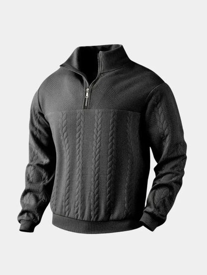 Dirk – classic quarter-zip pullover with stand-up collar