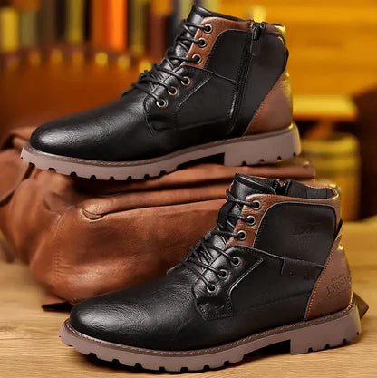 Frank – sturdy leather boots with reliable grip and treaded soles