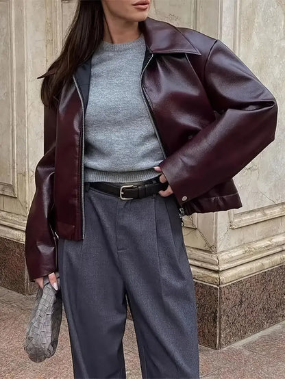 Cassidy – stilfuld, oversize læderjakke