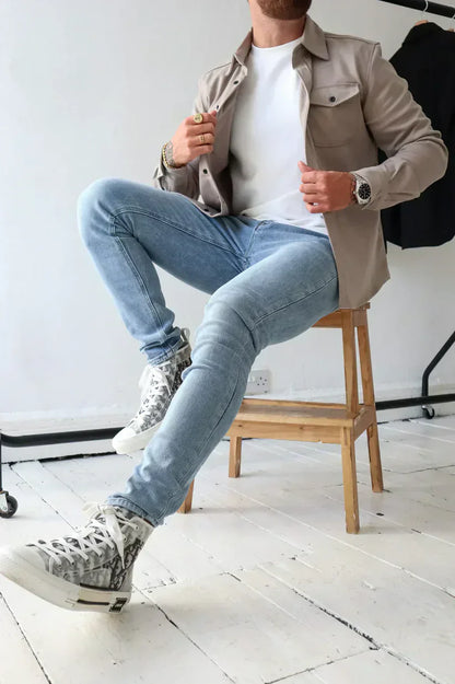 Martin – cotton overshirt with button placket