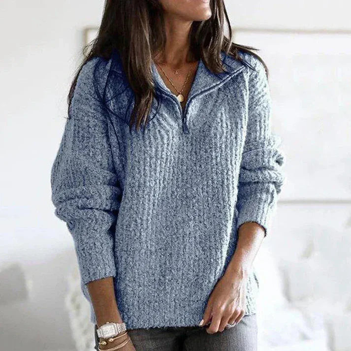 Stina – half-zip knit sweater made from soft wool