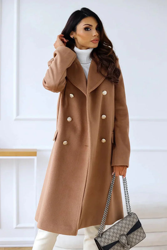 Clara – long wool coat with lapel collar and tailored cut